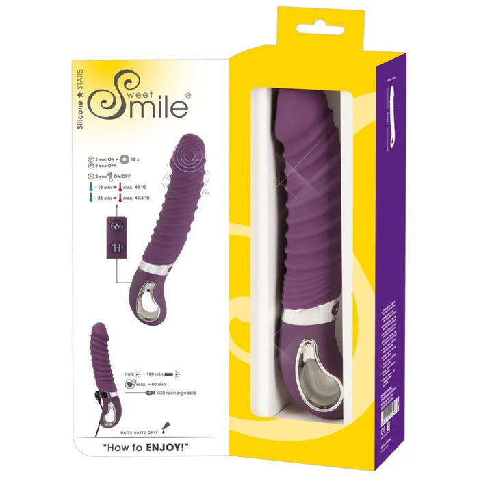 Sweet Smile – Нагревающийся силиконовый вибратор с рельефной текстурой