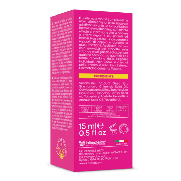 INTIMATELINE INTYMATE – Vibrējoša intīmā eļļa Vibroil, 15 ml