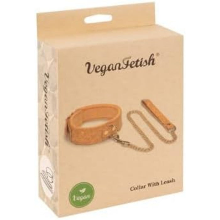 Ошейник с поводком Vegan Fetish – пробковый материал, регулируемый