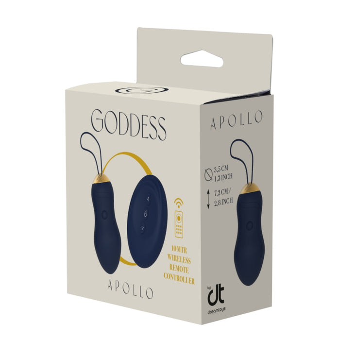 Dreamtoys Apollo vibrējoša vaginālā oliņa – ar pulti, silikona, zila
