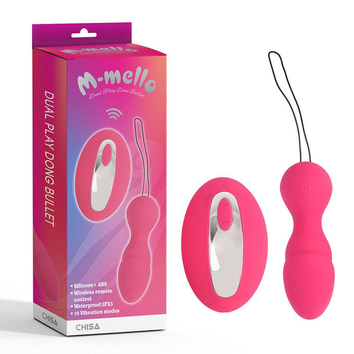 Dual Play Dong Bullet dubultais vibrators ar pulti – silikons, USB