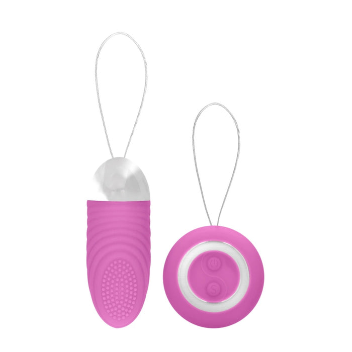 Ethana vibrējoša vaginālā oliņa ar tālvadības pulti – silikona, USB, melna