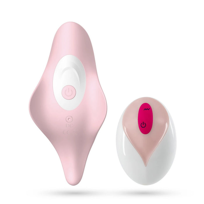 Crushious Mobula vibrējošais biksīšu vibrators ar tālvadības pulti – bezvadu, silikona, rozā