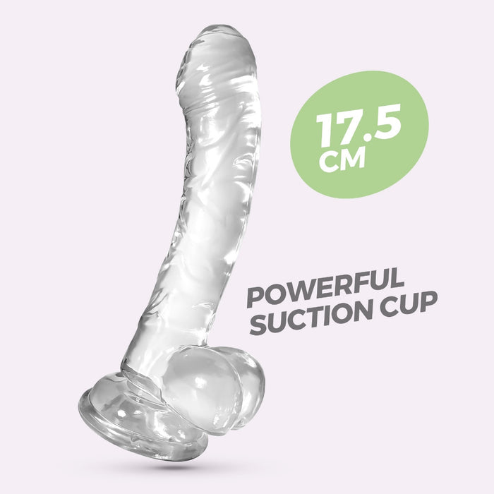 Crushious Hudini anālais dildo – ar piesūcekni, TPE, caurspīdīgs
