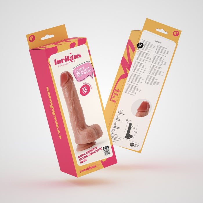 Crushious Inviktus 8.5 dildo ar piesūcekni – silikona, ādas krāsas