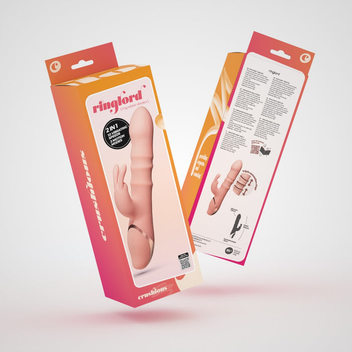 Crushious Ringlord Rabbit vibrators — silikona, ar gredzeniem, USB