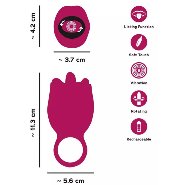 OralFun koka klitora stimulators – „mēles“ efekts, silikona, USB