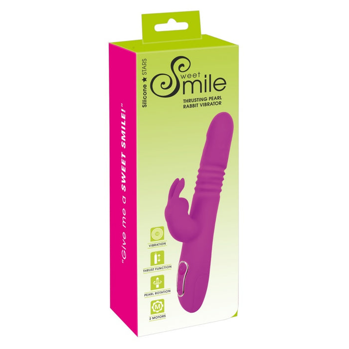 Sweet Smile Thrusting Pearl Rabbit – vibrators, stumjams, ar klitora stimulāciju, 26 cm
