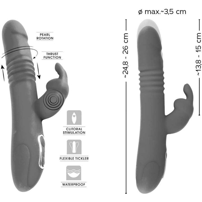 Sweet Smile Thrusting Pearl Rabbit – vibrators, stumjams, ar klitora stimulāciju, 26 cm
