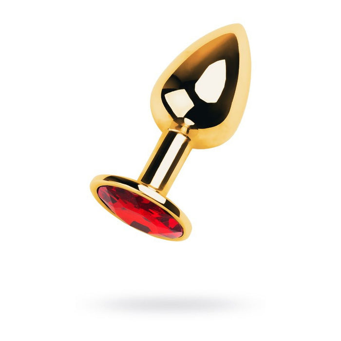 Gold Anal Plug – анальная пробка с кристаллом, красная