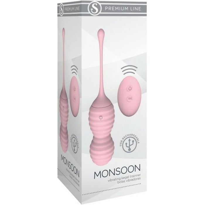 Pleasures Monsoon Soft Pink – вагинальные шарики (Kegel), силиконовые, вибрирующие, 100 г