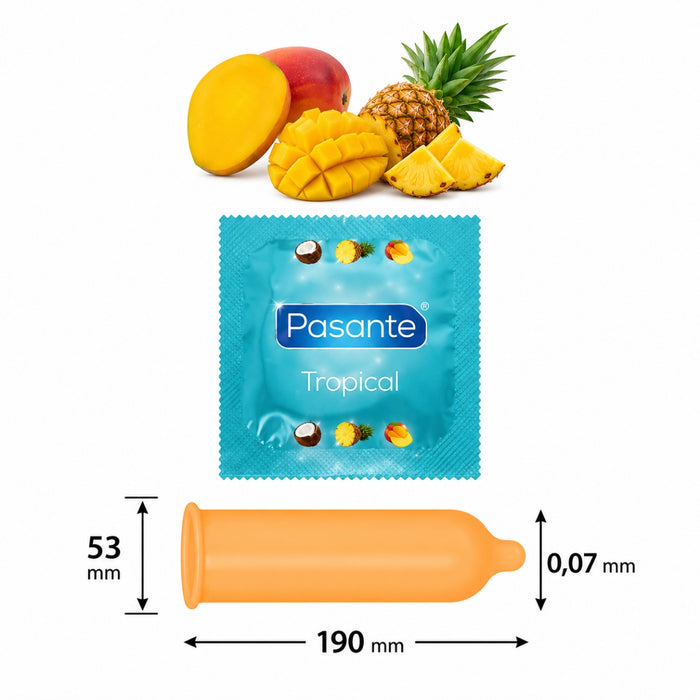 Pasante Tropical Mango – prezervatyvas, 1 vnt