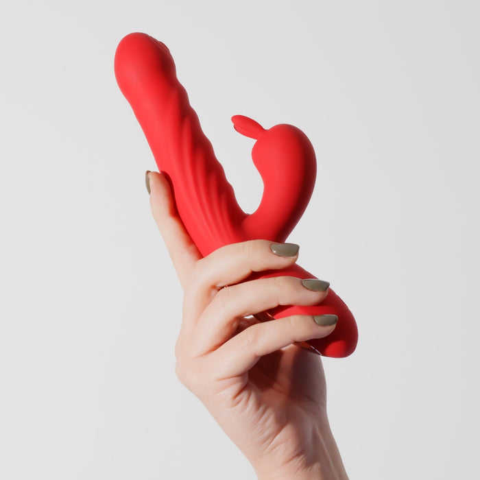 Crushious Lapin Thrusting Rabbit – вибратор с функцией толчков, красный