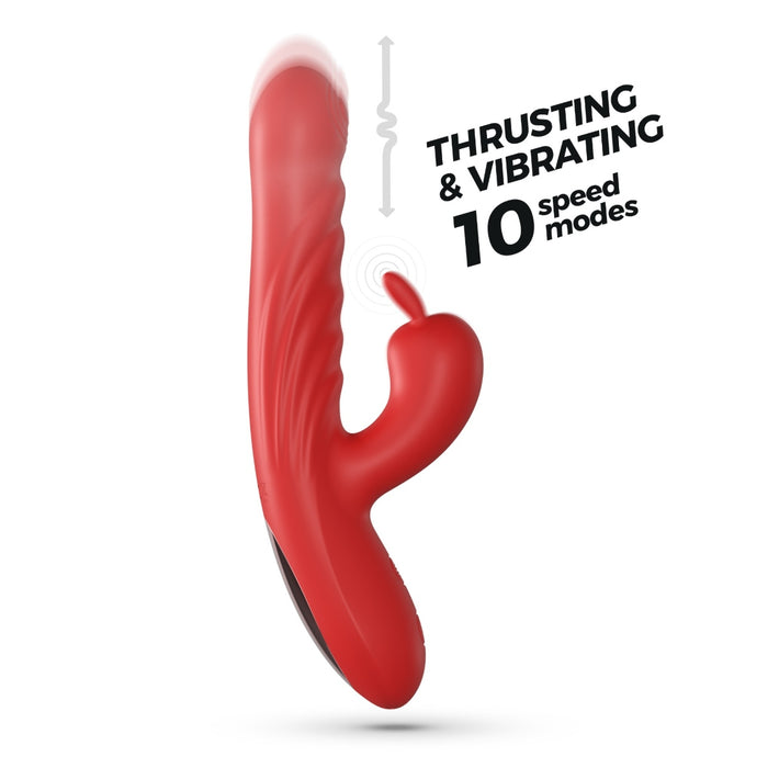 Crushious Lapin Thrusting Rabbit – вибратор с функцией толчков, красный