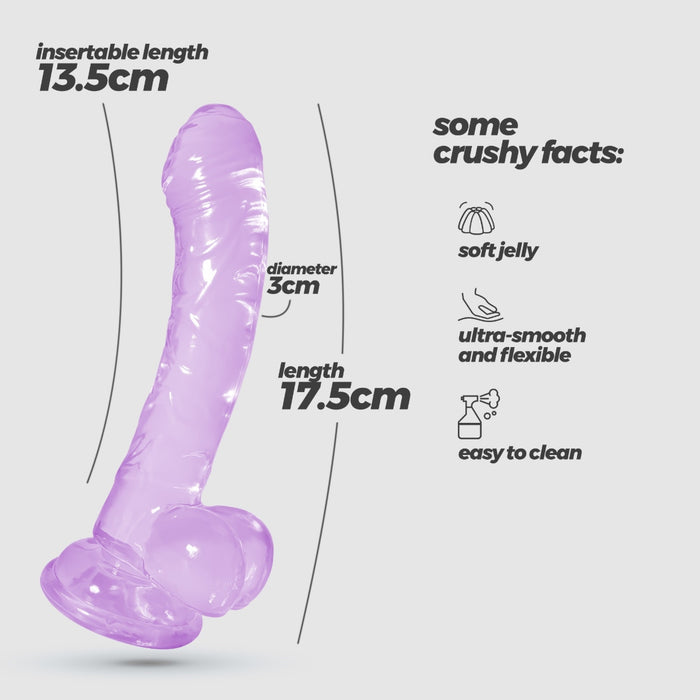 CRUSHIOUS Hudini Jelly Anal Dildo Purple – гибкий анальный дилдо с присоской