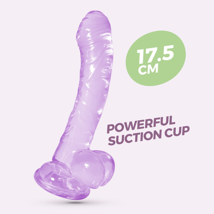 CRUSHIOUS Hudini Jelly Anal Dildo Purple – гибкий анальный дилдо с присоской