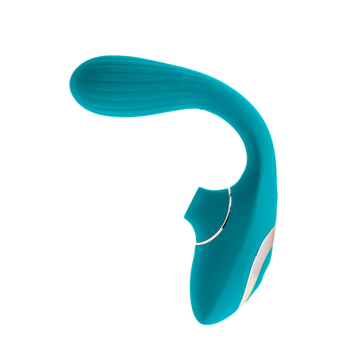 „S Pleasures Dual Suction“ klitora stimulators ar vibratoru (tirkīza krāsā)