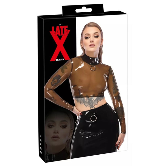 Late X – латексный crop top с длинными рукавами (размер L)