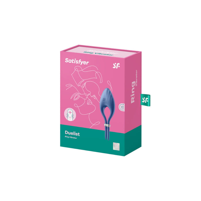 Satisfyer Duelist - регулируемое вибрирующее кольцо для пениса, синее