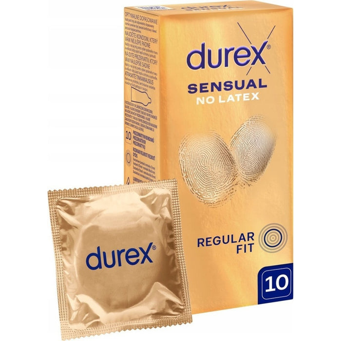 Durex Sensual No Latex 10 gab. – īpaši plāni prezervatīvi bez lateksa
