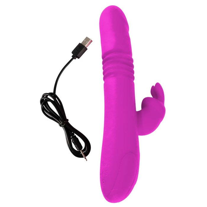 Sweet Smile Thrusting Pearl Rabbit – vibrators, stumjams, ar klitora stimulāciju, 26 cm