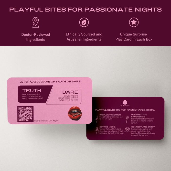The Oh Collective – Date Night Love Chocolate с popping candy и карточками «Truth or Dare» (50 г)
