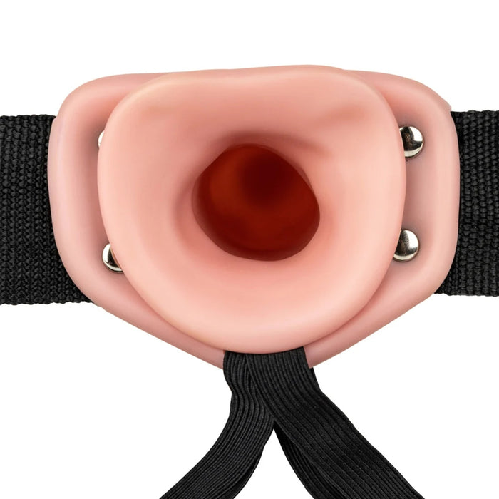 Shots Real Rock Hollow Strap-On – полый страпон с ремнями, 8 inch, телесный