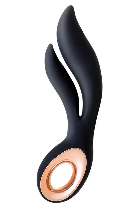 "Caress" - dubultās stimulācijas vibrators (melns)