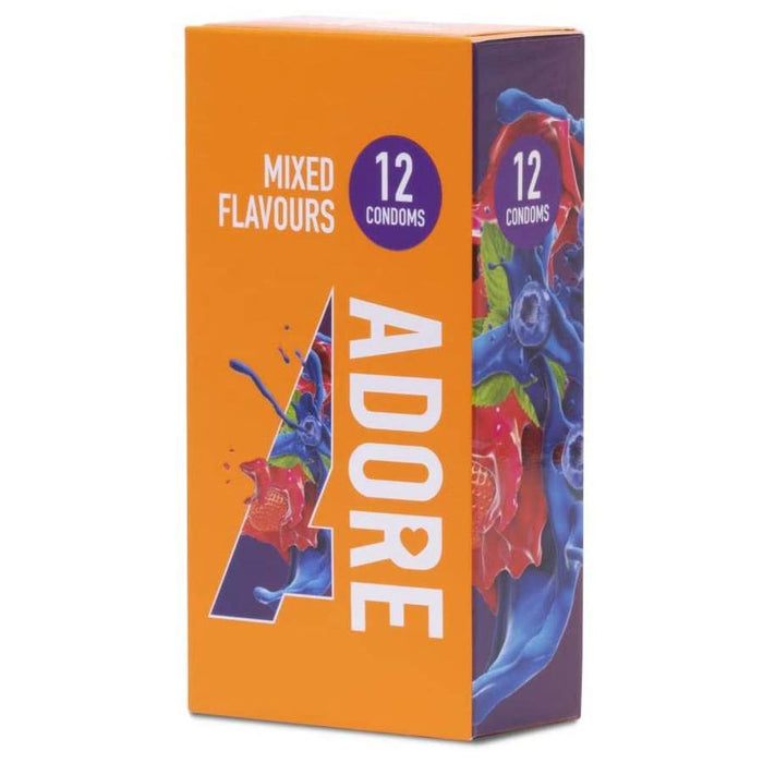 Adore Mixed Flavours dažādu garšu prezervatīvi 12 gab.