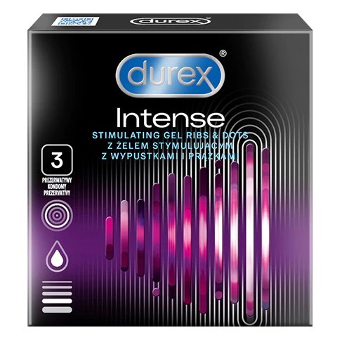 Durex Intense stimulējošie prezervatīvi, 3 gab.