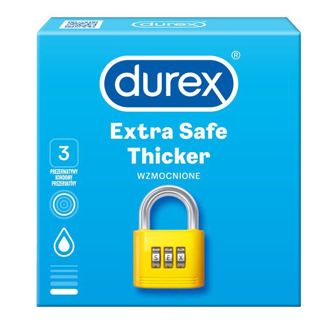 Durex Extra Safe paaugstinātas drošības prezervatīvi 3 gab.