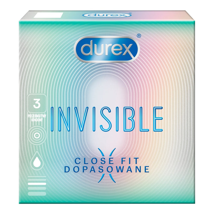 Durex Invisible Close Fit plāni prezervatīvi 3 gab.